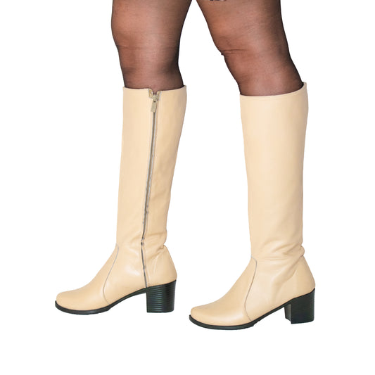 Slim Fit Boots - Beige