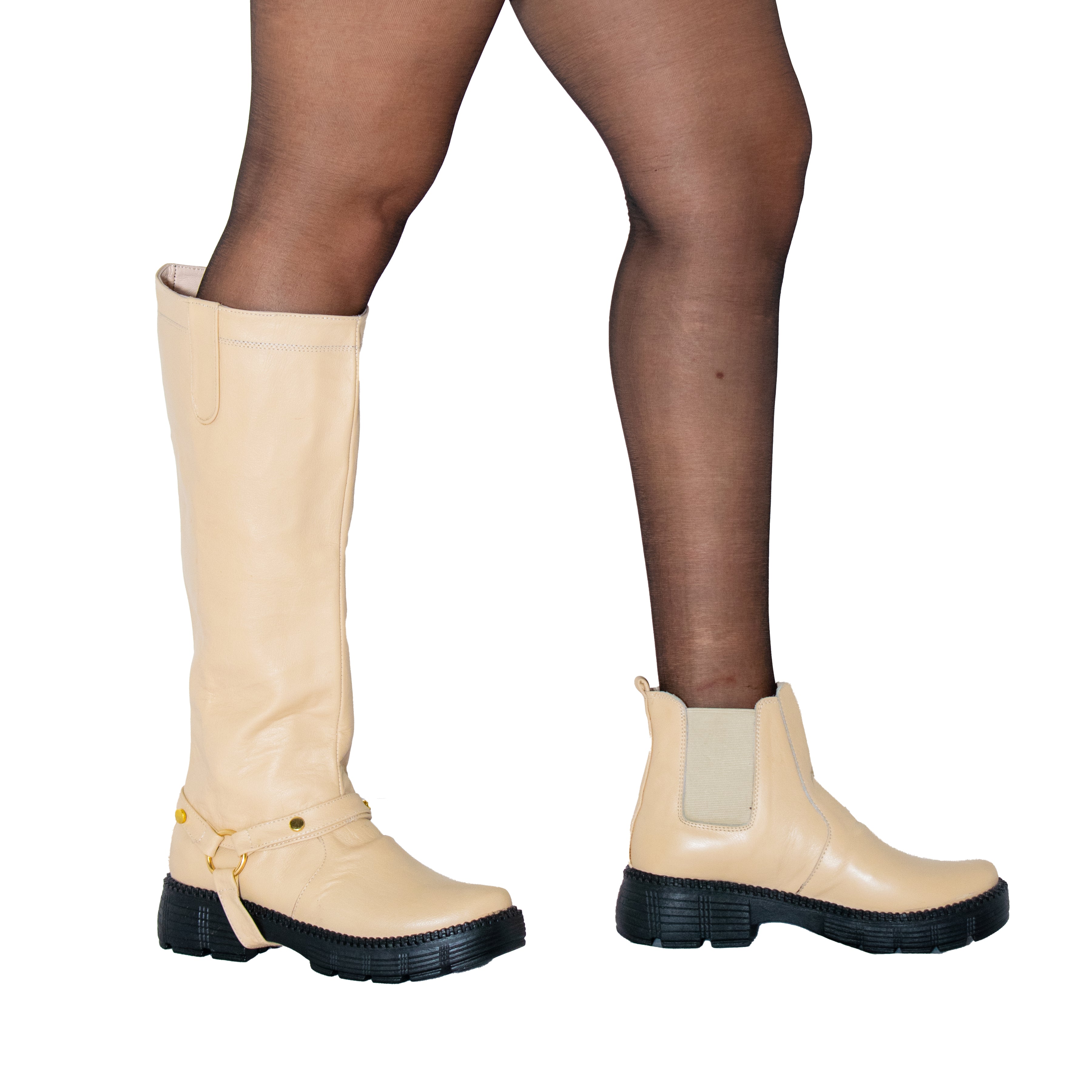 TWO IN ONE Boots - Beige